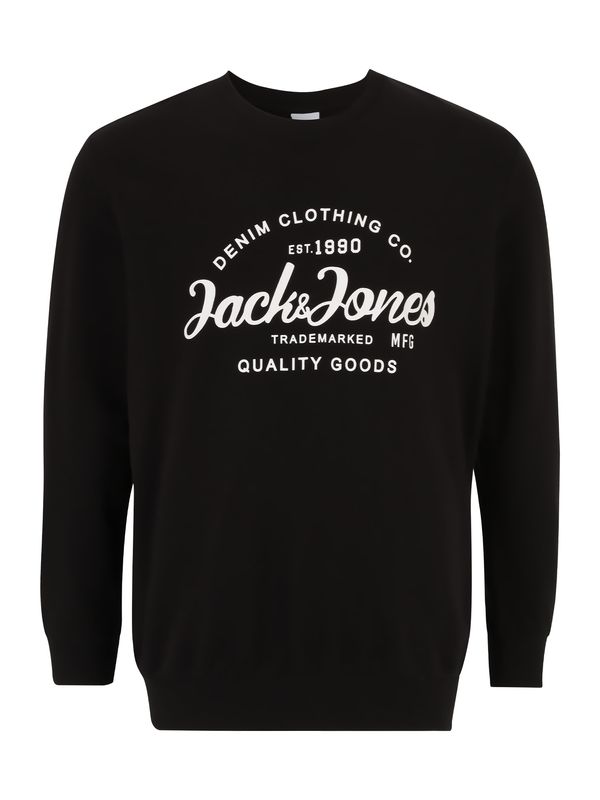Jack & Jones Plus Jack & Jones Plus Суичър 'FOREST'  черно / бяло
