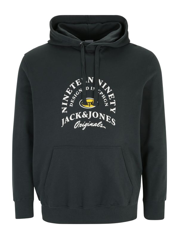 Jack & Jones Plus Jack & Jones Plus Суичър 'HAYS'  жълто / тъмнозелено / бяло