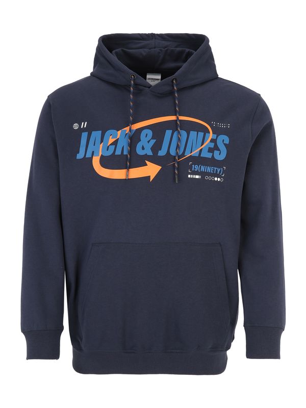 Jack & Jones Plus Jack & Jones Plus Суичър  нейви синьо / светлосиньо / оранжево