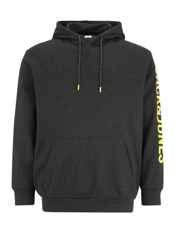 Jack & Jones Plus Jack & Jones Plus Суичър 'RUNNER'  жълто / антрацитно черно