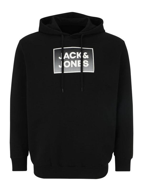 Jack & Jones Plus Jack & Jones Plus Суичър 'STEEL'  сиво / черно / бяло