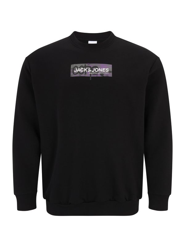 Jack & Jones Plus Jack & Jones Plus Суичър  тъмносиво / черно / мръсно бяло