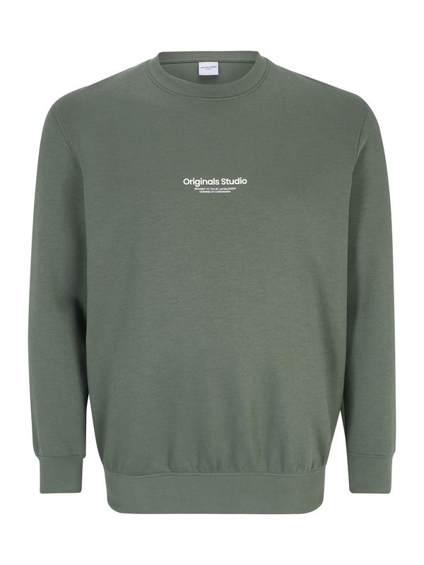 Jack & Jones Plus Jack & Jones Plus Суичър 'VESTERBRO'  пастелно зелено / бяло