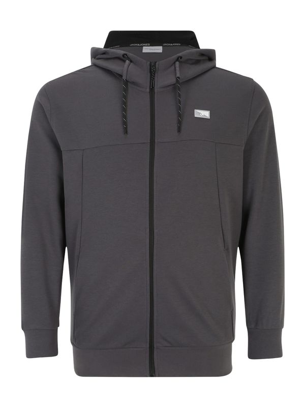 Jack & Jones Plus Jack & Jones Plus Суичъри с качулка 'Air'  сиво / бяло