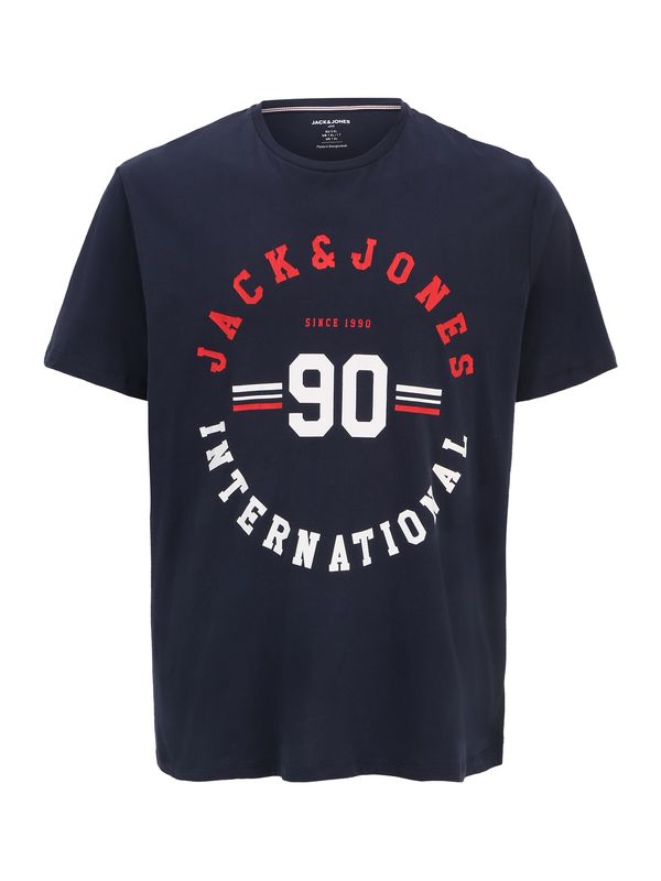 Jack & Jones Plus Jack & Jones Plus Тениска 'CARLO'  нейви синьо / светлосиньо / червено / бяло