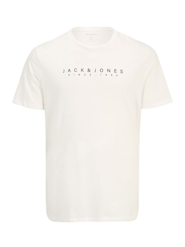 Jack & Jones Plus Jack & Jones Plus Тениска 'ETRA'  черно / бяло