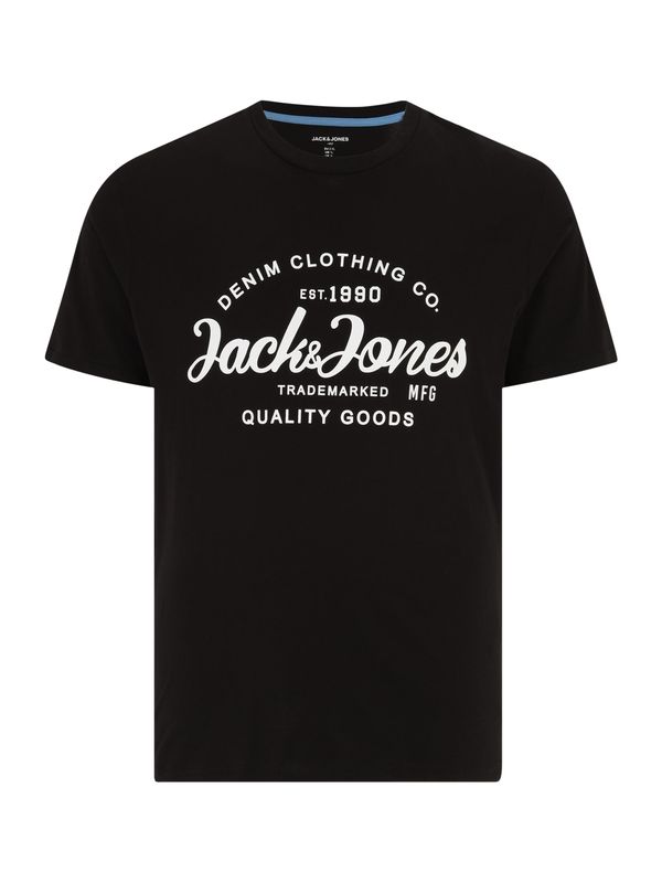 Jack & Jones Plus Jack & Jones Plus Тениска 'FOREST'  черно / бяло