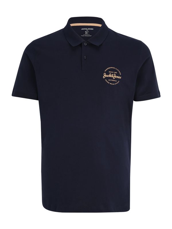 Jack & Jones Plus Jack & Jones Plus Тениска 'FOREST'  нейви синьо / пастелно оранжево