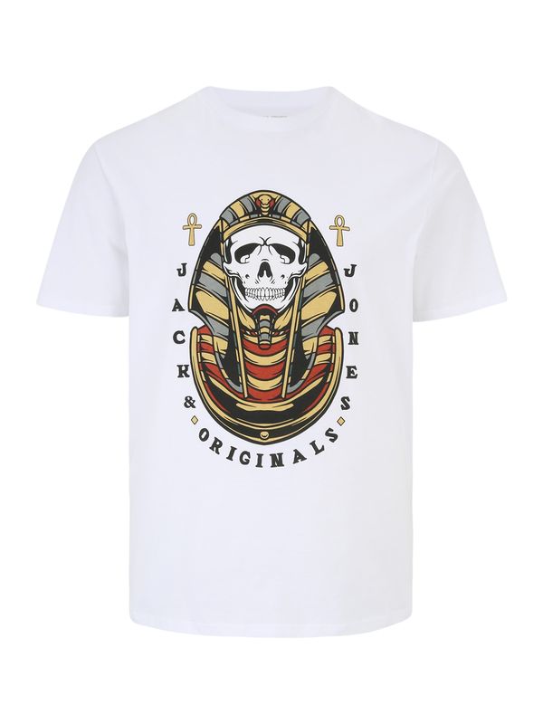 Jack & Jones Plus Jack & Jones Plus Тениска 'HEAVENS'  цвят "пясък" / кафяво / черно / бяло