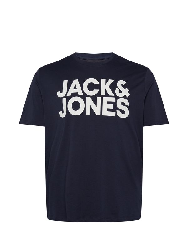 Jack & Jones Plus Jack & Jones Plus Тениска  нейви синьо / бяло