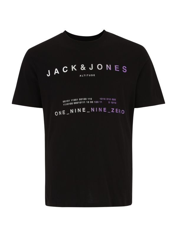 Jack & Jones Plus Jack & Jones Plus Тениска 'RIOT'  лилав / черно / бяло