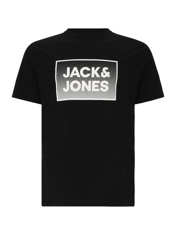 Jack & Jones Plus Jack & Jones Plus Тениска 'STEEL'  сиво / черно / бяло