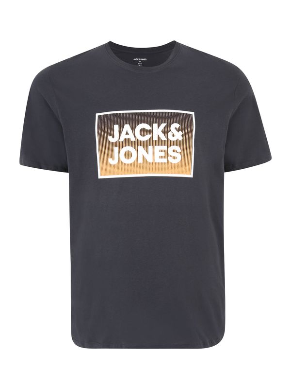 Jack & Jones Plus Jack & Jones Plus Тениска 'STEEL'  светлокафяво / черно / бяло