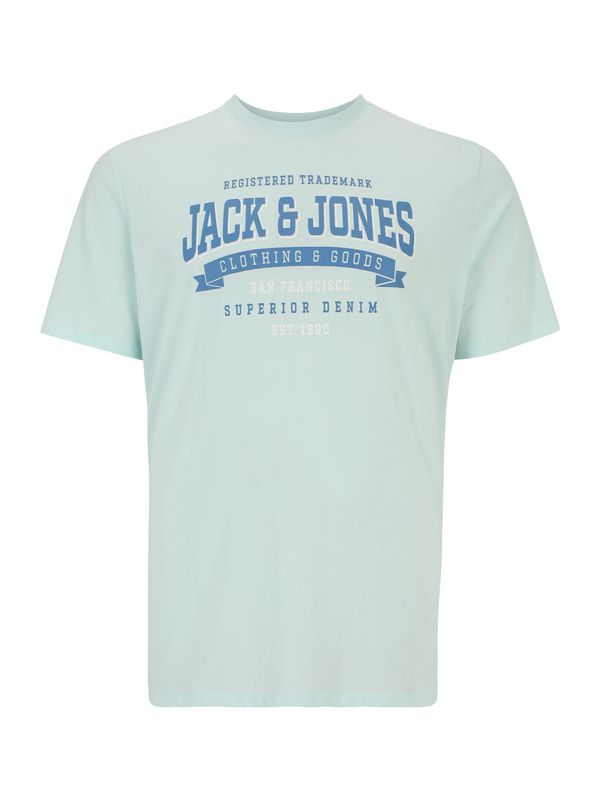Jack & Jones Plus Jack & Jones Plus Тениска  светлосиньо / пастелно зелено / бяло