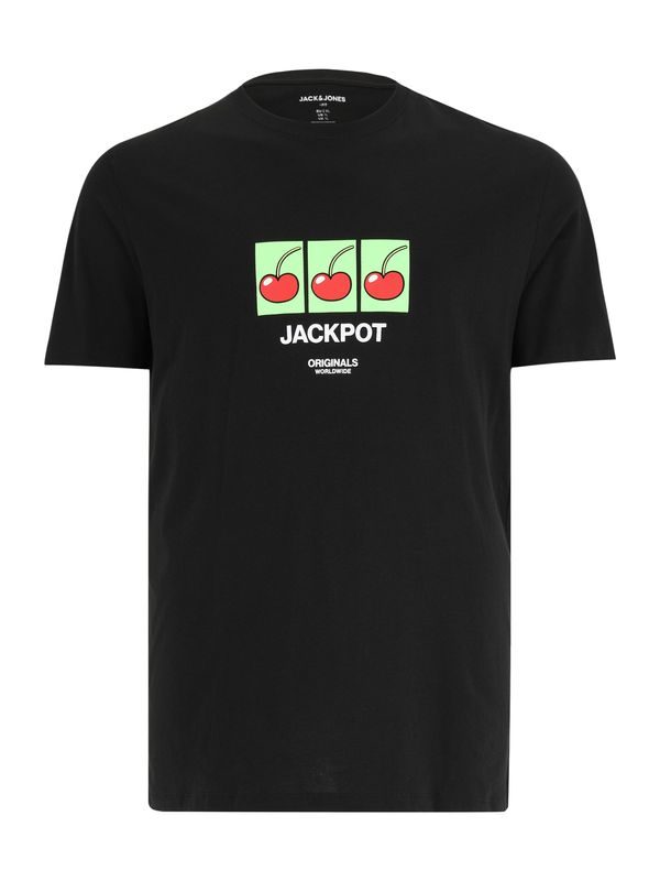 Jack & Jones Plus Jack & Jones Plus Тениска  светлозелено / червено / черно / бяло