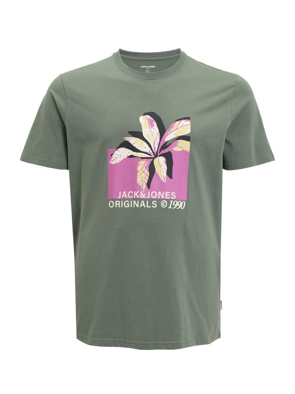 Jack & Jones Plus Jack & Jones Plus Тениска 'TAMPA'  нейви синьо / жълто / каки / орхидея