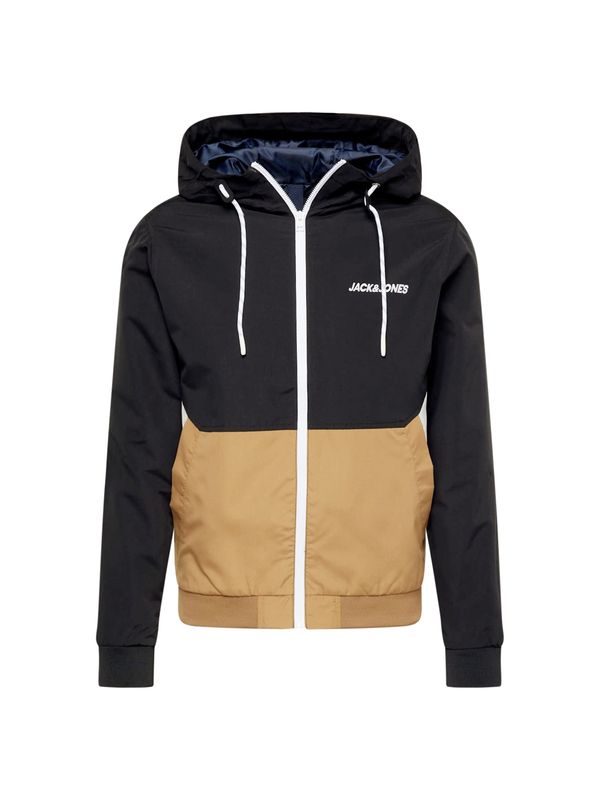 JACK & JONES JACK & JONES Преходно яке 'Rush'  бежово / черно / бяло