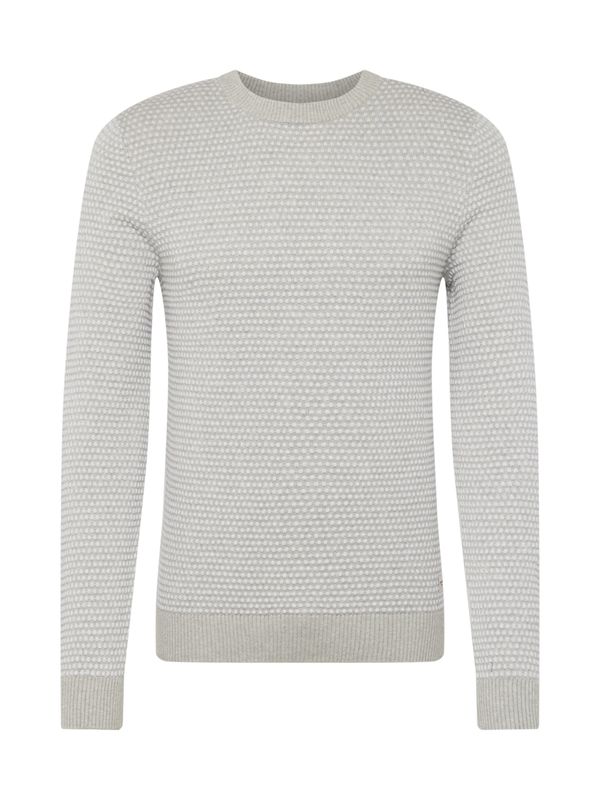 JACK & JONES JACK & JONES Пуловер 'Atlas'  светлосиво / бяло
