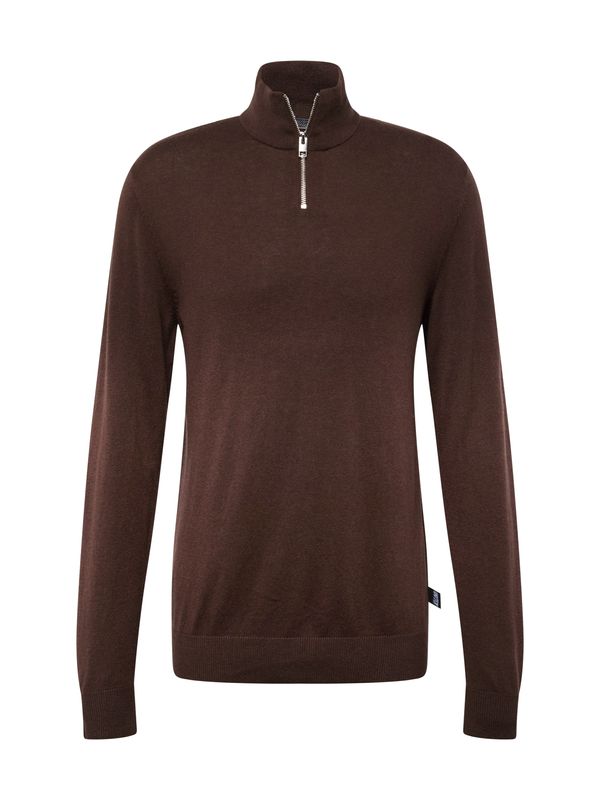 JACK & JONES JACK & JONES Пуловер 'Emil'  тъмнокафяво