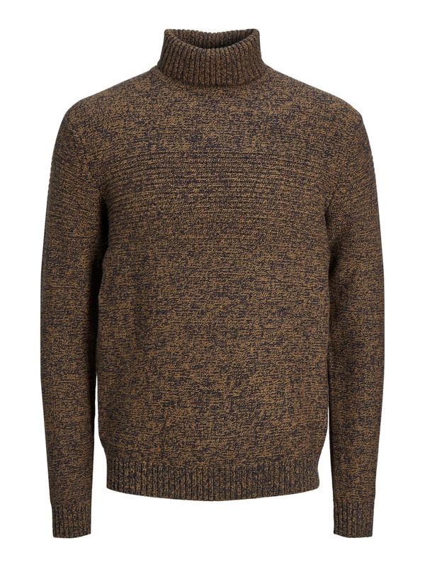 JACK & JONES JACK & JONES Пуловер 'FRANKIE'  нейви синьо / кафяво