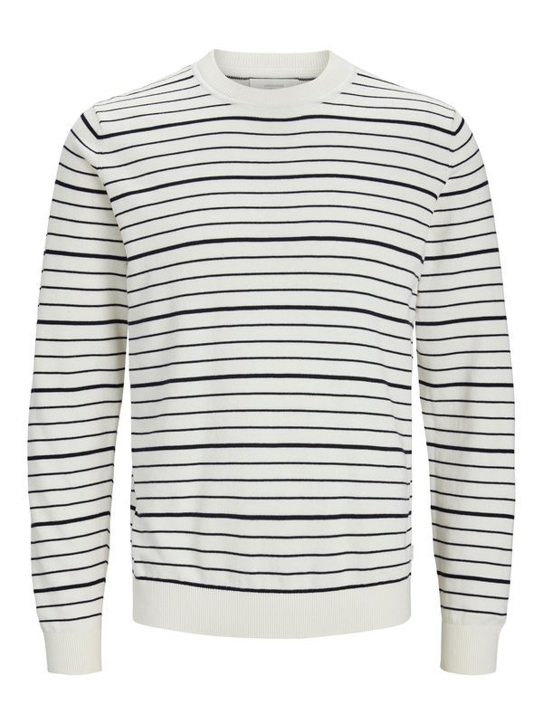 JACK & JONES JACK & JONES Пуловер 'NIKO'  кремаво / черно