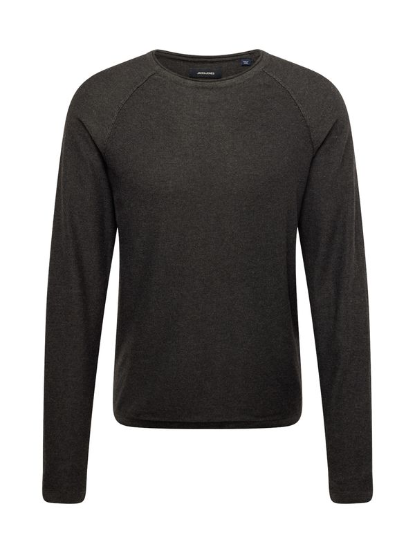 JACK & JONES JACK & JONES Пуловер 'UNION'  антрацитно черно / тъмносиво