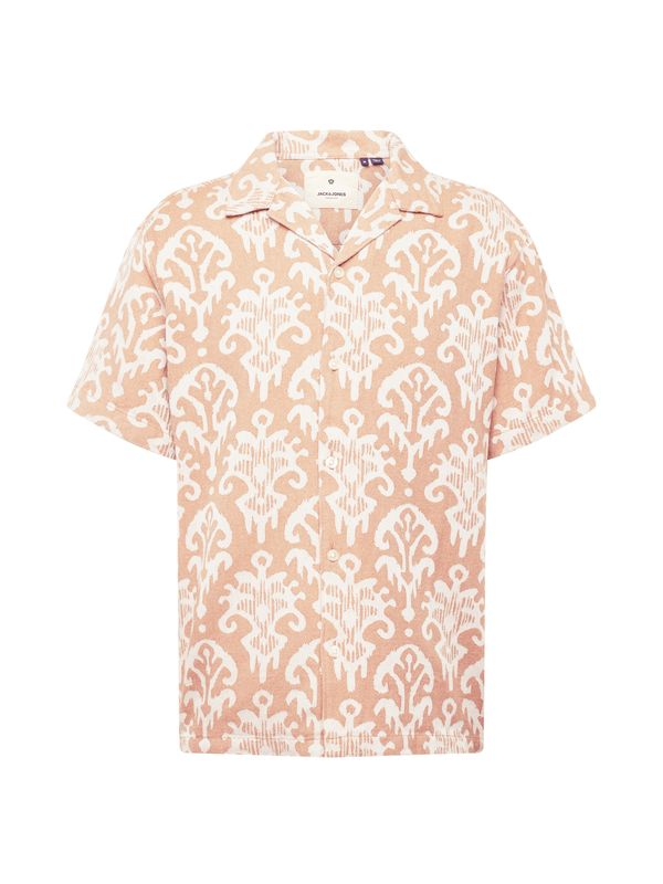 JACK & JONES JACK & JONES Риза 'ALIJAH'  светлокафяво / бяло