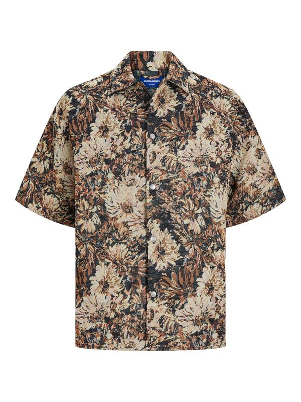 JACK & JONES JACK & JONES Риза 'Bari'  бежово / нощно синьо / кафяво / черно