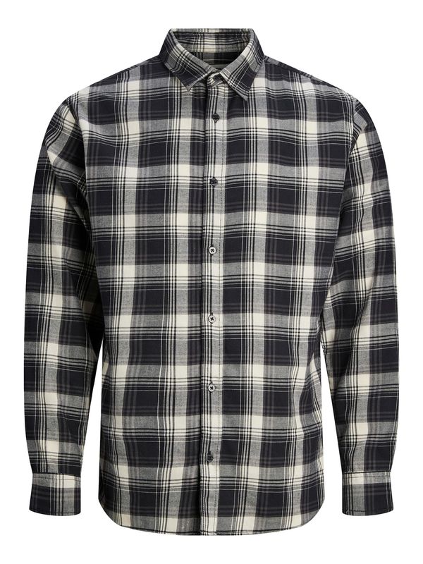 JACK & JONES JACK & JONES Риза 'CHASER JOSHUA'  базалтово синьо / светлосиво / черно
