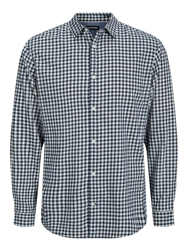 JACK & JONES JACK & JONES Риза 'Gingham'  нейви синьо / бяло