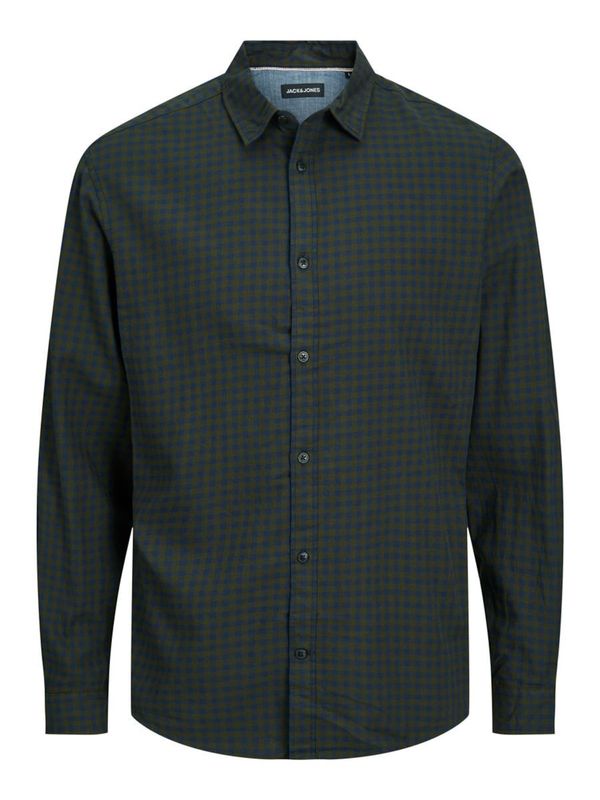 JACK & JONES JACK & JONES Риза 'Gingham'  нейви синьо / маслина