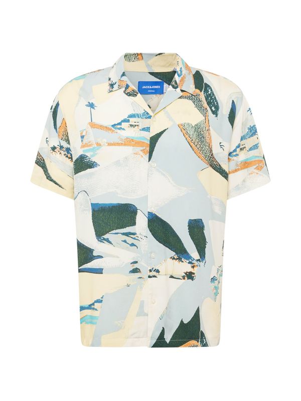 JACK & JONES JACK & JONES Риза 'JEFF'  светлосиньо / светложълто / тъмнозелено / оранжево