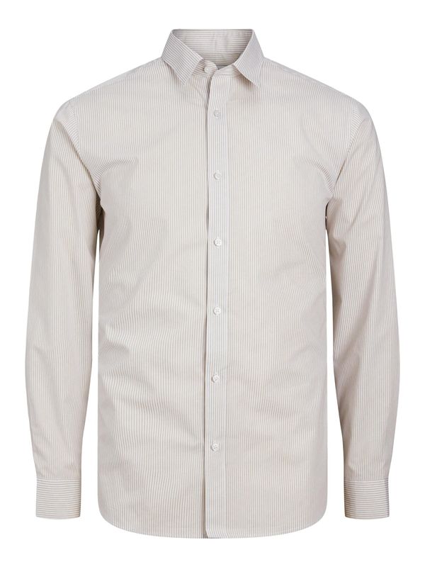 JACK & JONES JACK & JONES Риза 'JOE'  тъмнобежово / бяло