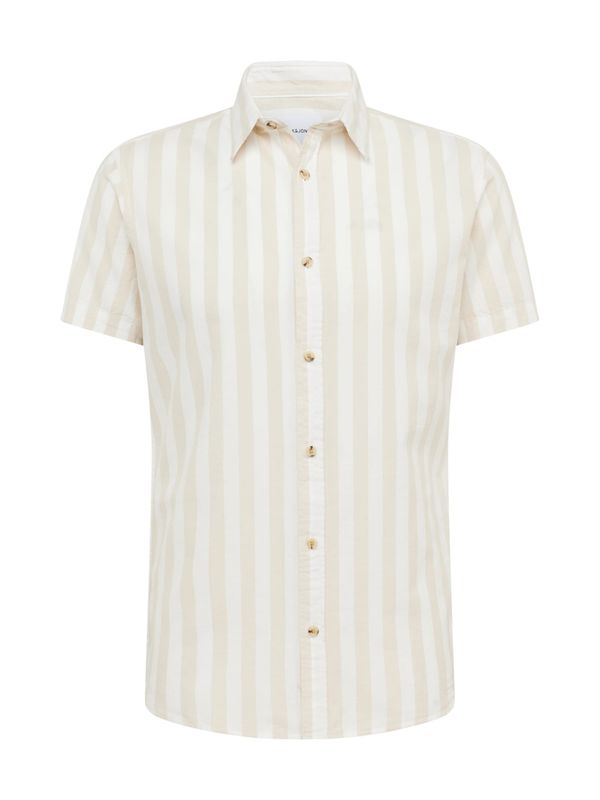 JACK & JONES JACK & JONES Риза 'JOSHUA'  тъмнобежово / бяло