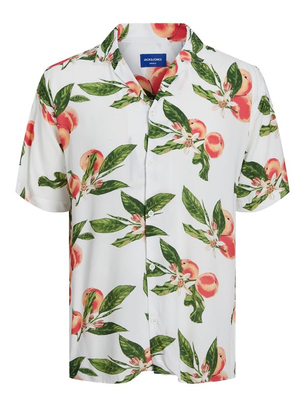 JACK & JONES JACK & JONES Риза 'Luke'  тревнозелено / праскова / тъмнооранжево / бяло