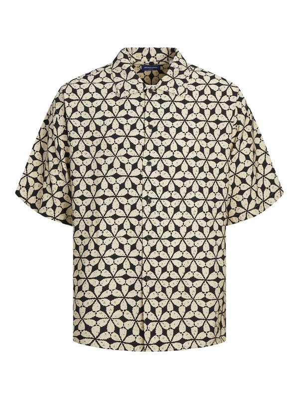 JACK & JONES JACK & JONES Риза 'MARSHALL CASA'  светлобежово / черно