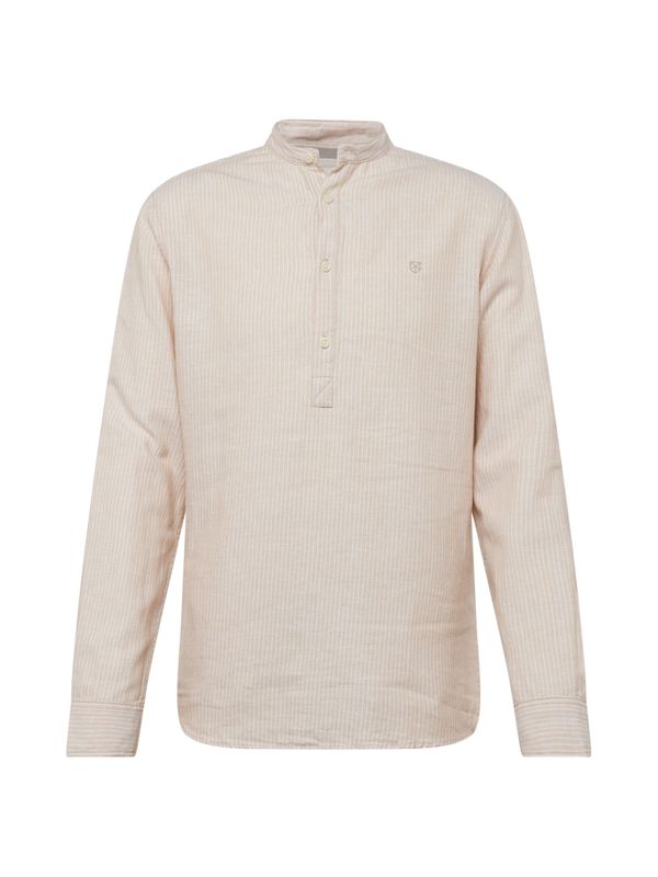 JACK & JONES JACK & JONES Риза 'MAZE'  цвят "пясък" / бяло