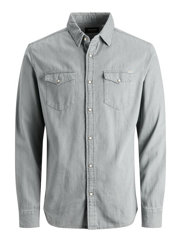 JACK & JONES JACK & JONES Риза 'Sheridan'  сив деним