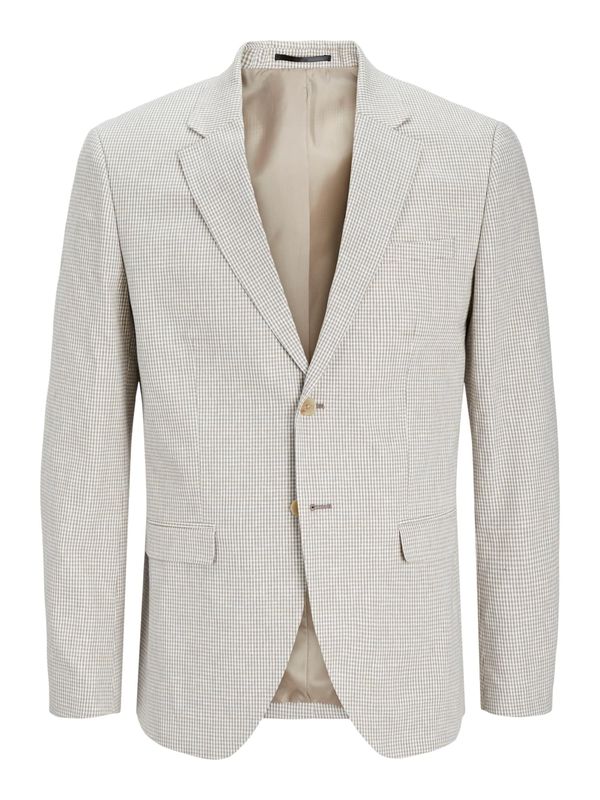 JACK & JONES JACK & JONES Сако 'Riviera'  светлокафяво / бяло