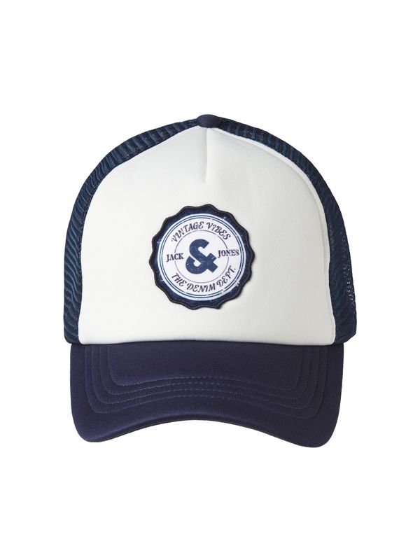 JACK & JONES JACK & JONES Шапка с козирка 'MILES'  нейви синьо / бяло