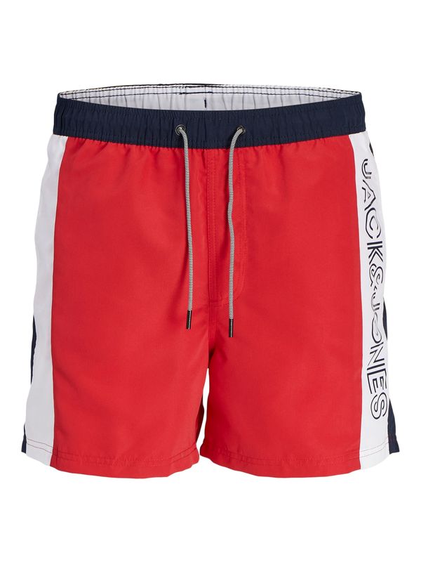 JACK & JONES JACK & JONES Шорти за плуване 'FIJI'  червено / черно / бяло