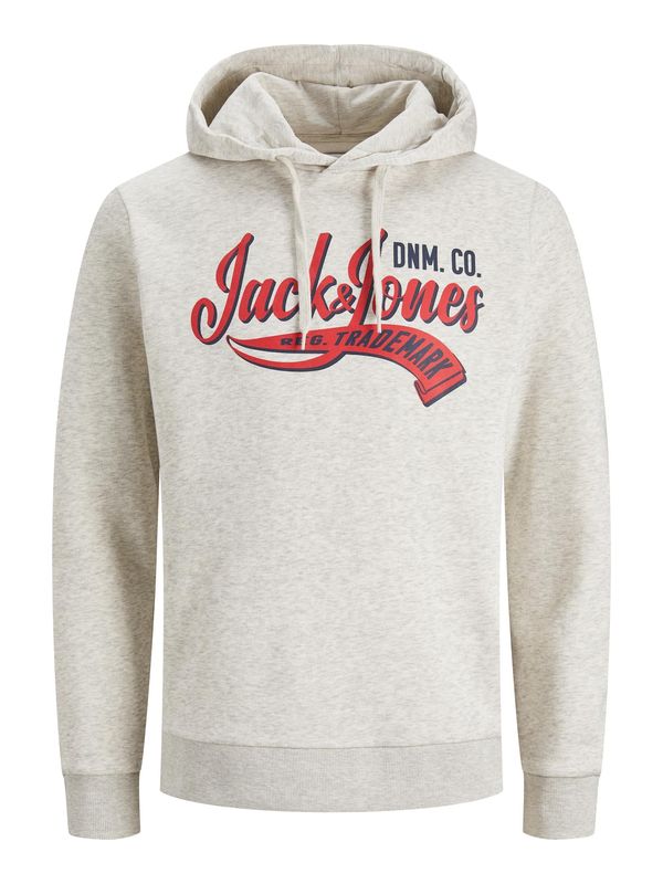 JACK & JONES JACK & JONES Суичър  бежово меланж / нейви синьо / червено