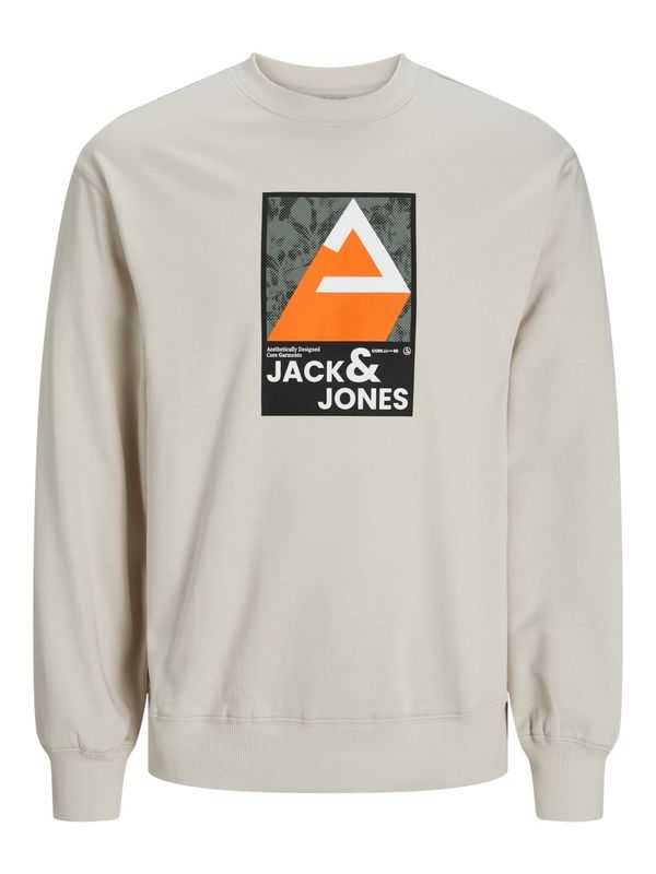 JACK & JONES JACK & JONES Суичър  бежово / оранжево / черно / бяло