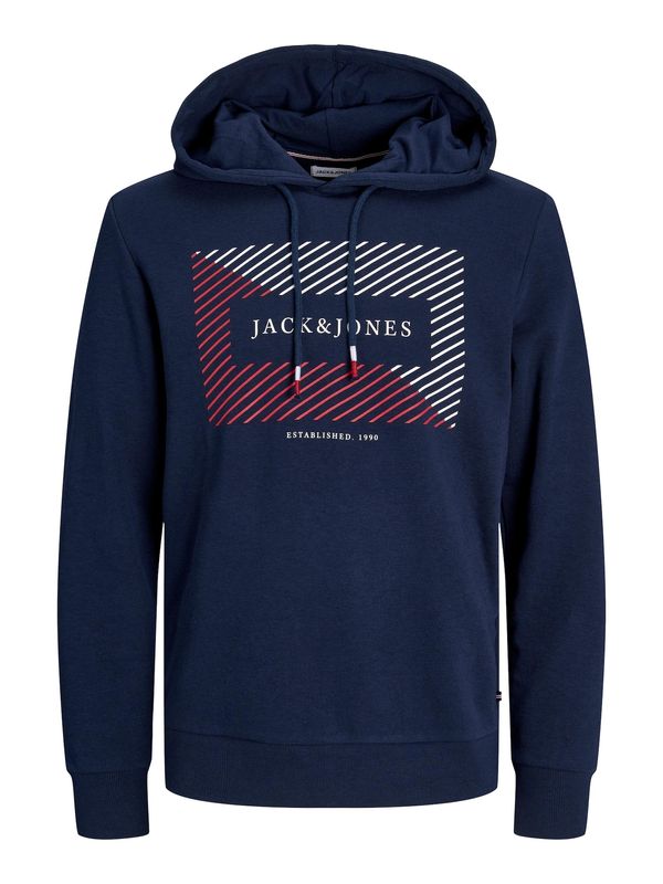 JACK & JONES JACK & JONES Суичър 'CYRUS'  нейви синьо / винено червено / бяло