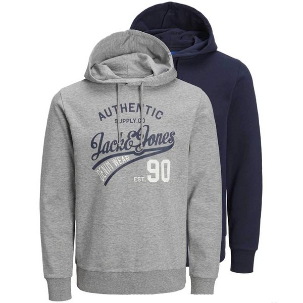 JACK & JONES JACK & JONES Суичър 'Ethan'  нейви синьо / сив меланж / червено / бяло