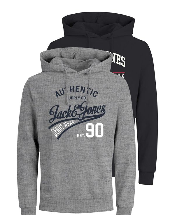 JACK & JONES JACK & JONES Суичър 'Ethan'  нощно синьо / сив меланж / червено / бяло