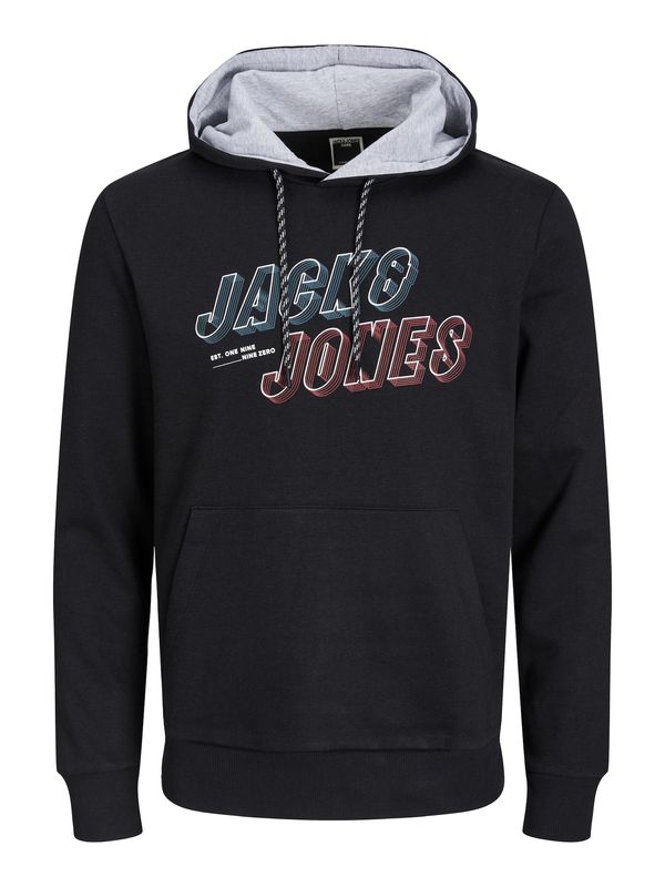 JACK & JONES JACK & JONES Суичър 'Friday'  гълъбово синьо / тъмночервено / черно / бяло