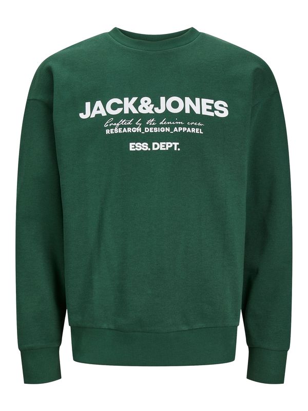 JACK & JONES JACK & JONES Суичър 'Gale'  тъмнозелено / бял меланж