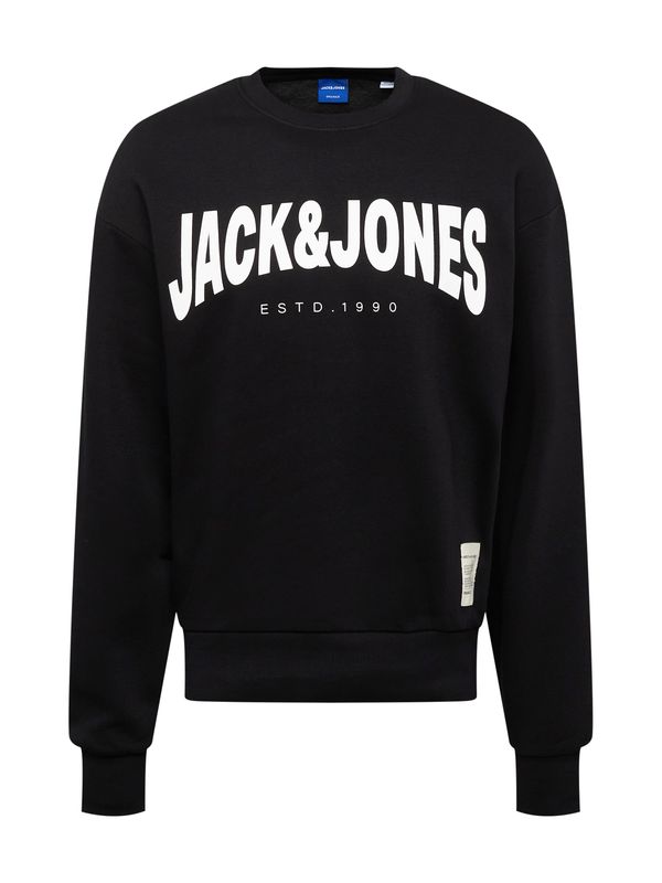 JACK & JONES JACK & JONES Суичър 'JORARCH'  черно / бяло