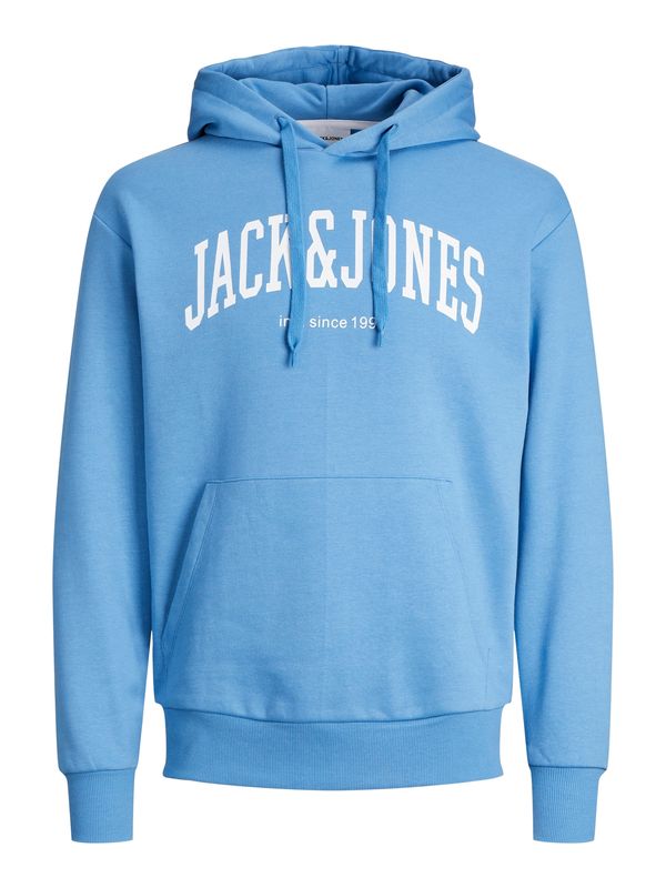 JACK & JONES JACK & JONES Суичър 'Josh'  лазурно синьо / бяло